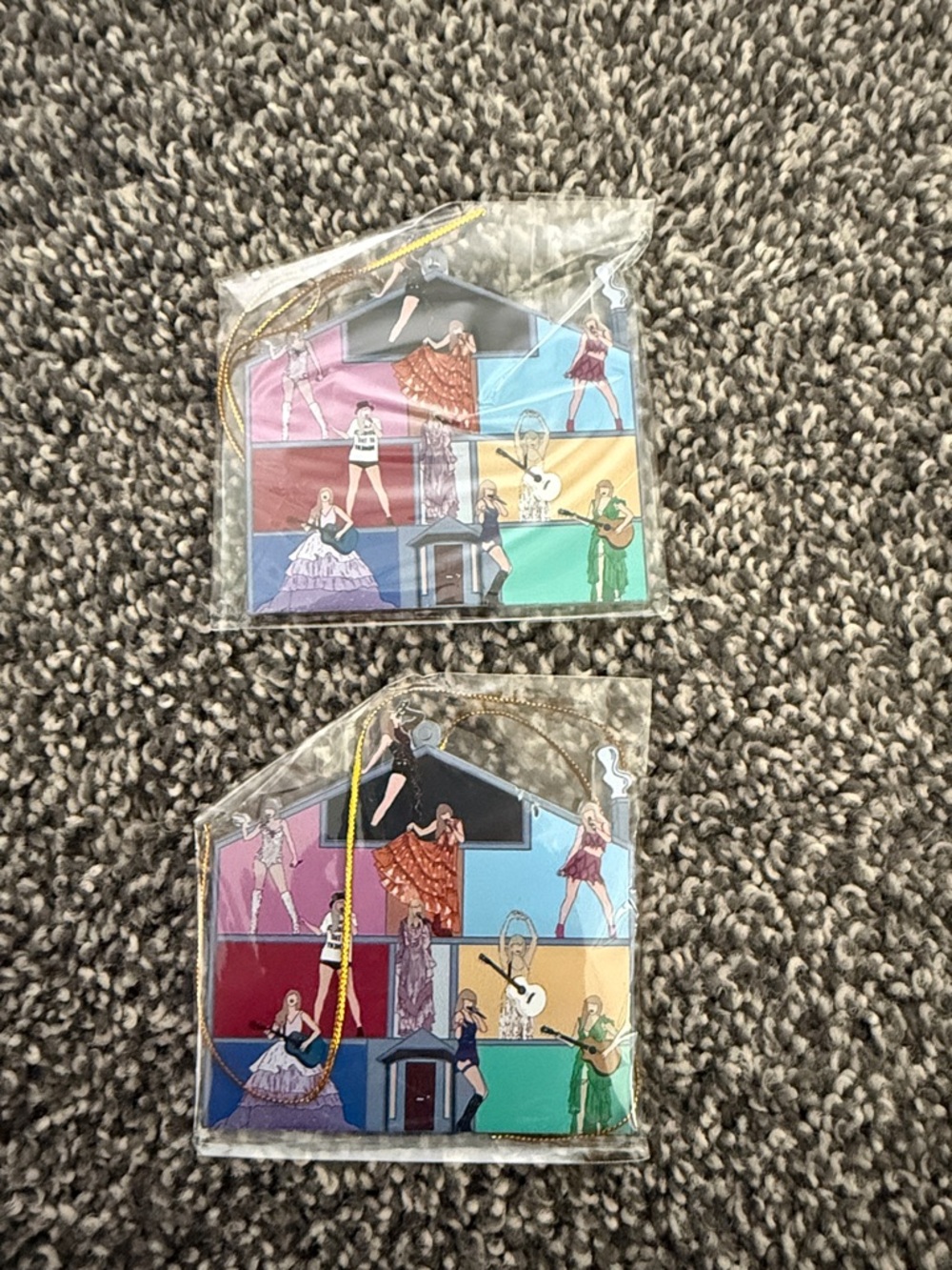 Taylor swift ornament-Colorful Theater Scene Acrylic Ornament Pair of 2